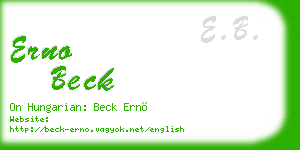 erno beck business card