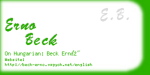 erno beck business card